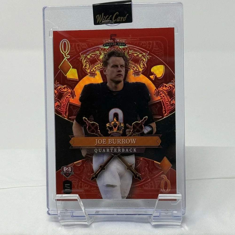 Joe Burrow/Baker Mayfield 2026 Wild Card B2B Dual Red #d 1/1